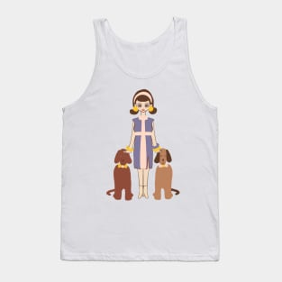 Retro Woman With Her Dogs Tank Top
